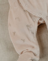Pyjama bébé en velours écru avec broderie phoque