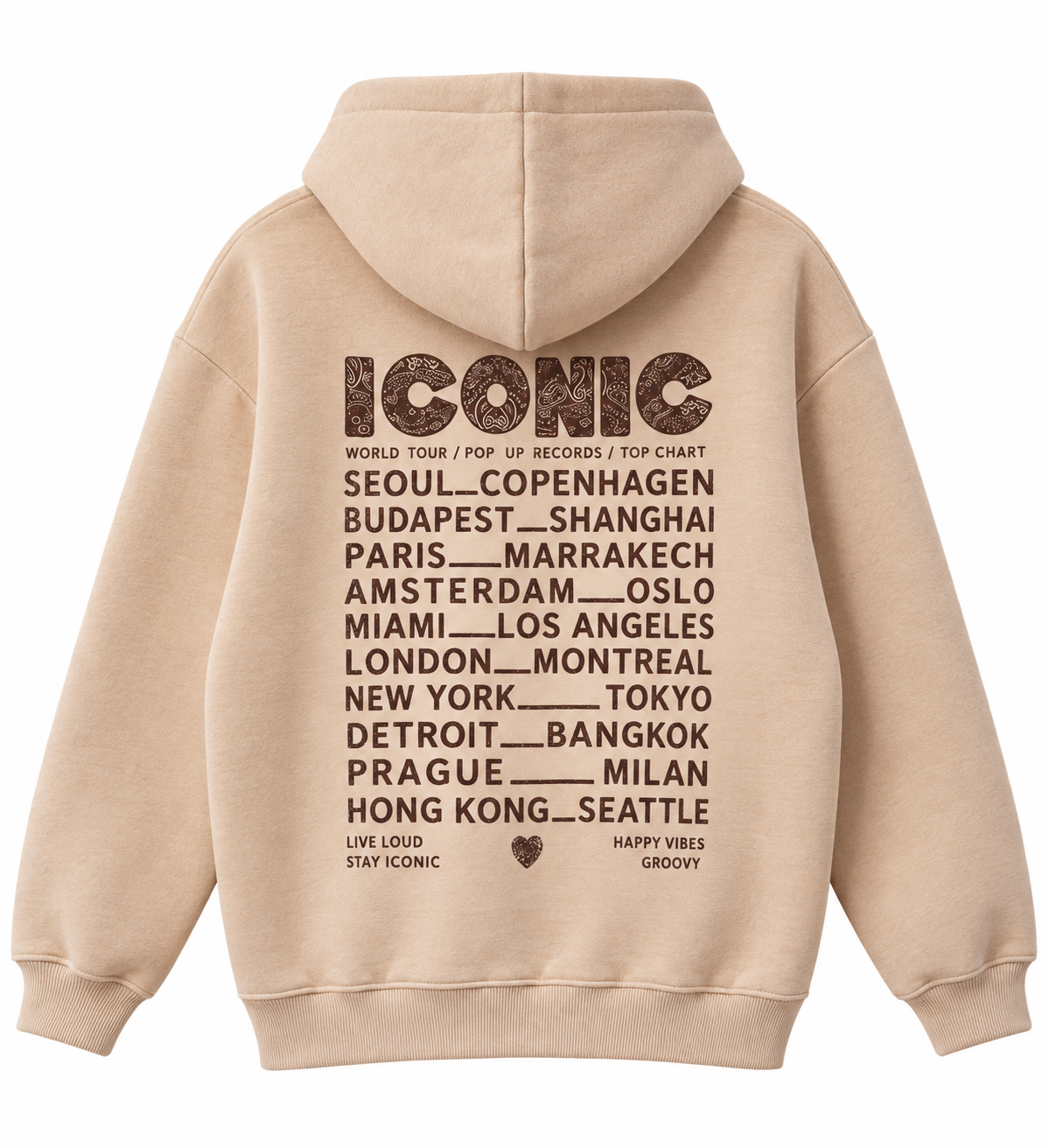 Sweat Iconic à capuche Bandana Beige