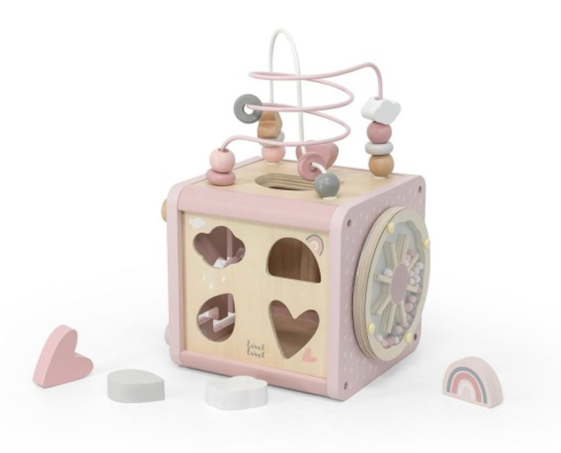 Roze activiteitenkubus