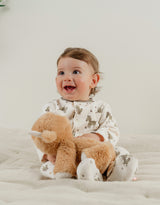 Pyjama bébé en velours à motif blanc zèbre