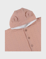 Poncho bébé, mousseline de coton bio rose