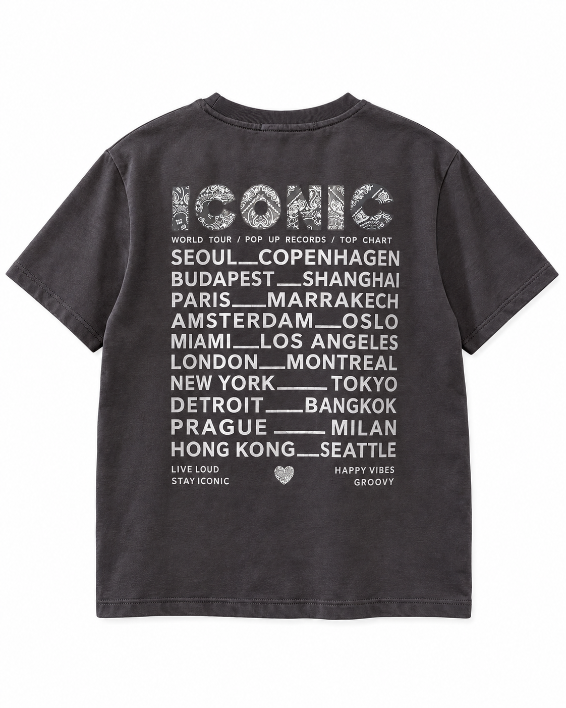 T-shirt ICONIC Bandana Gris