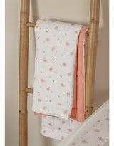 Couverture bébé 75*100cm, mousseline de coton bio fleurs d’antan