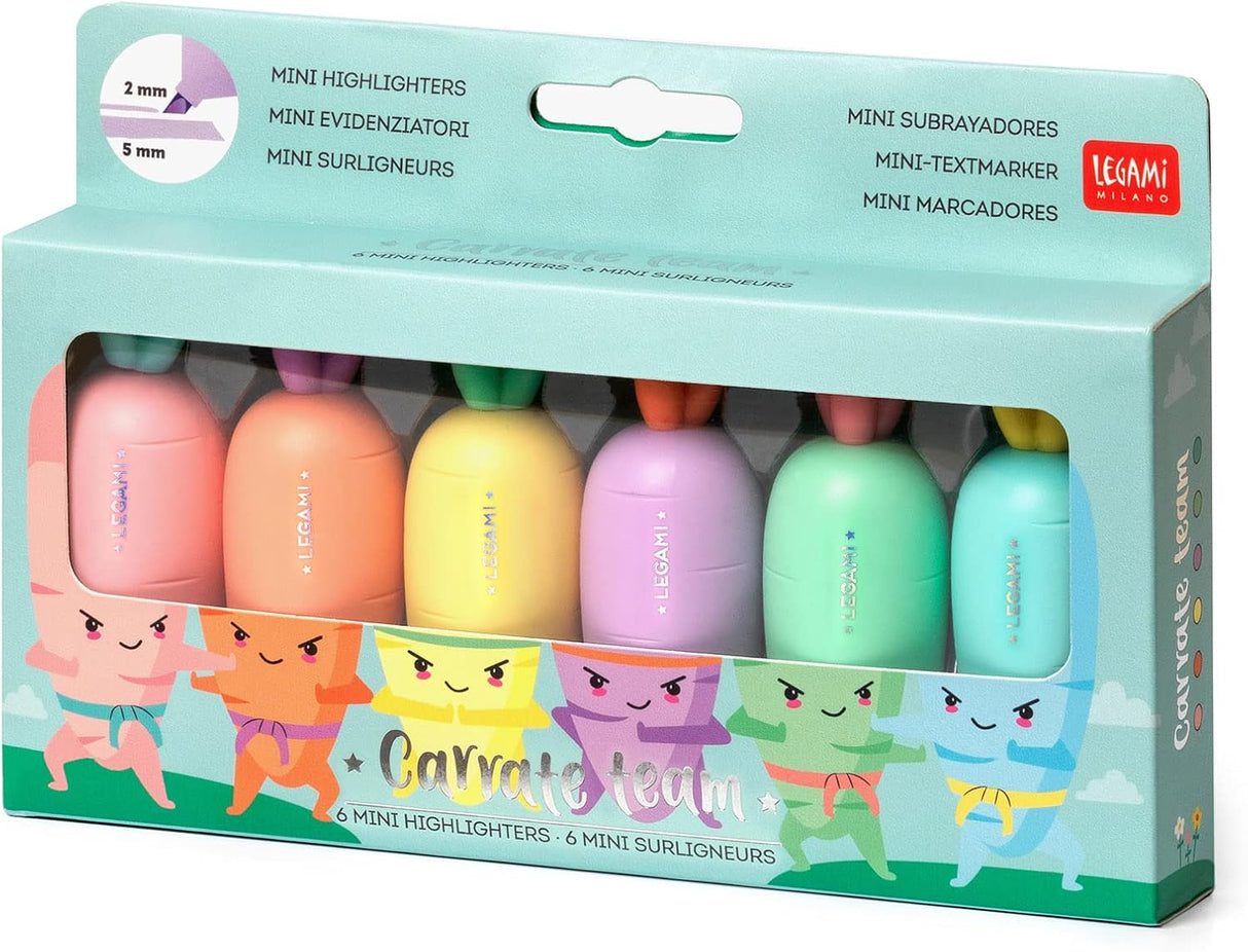 Mini surligneurs (6pack) Carotte