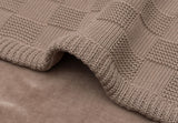 Couverture Berceau 75x100cm Box Knit - Milky Coffee/Velvet - GOTS