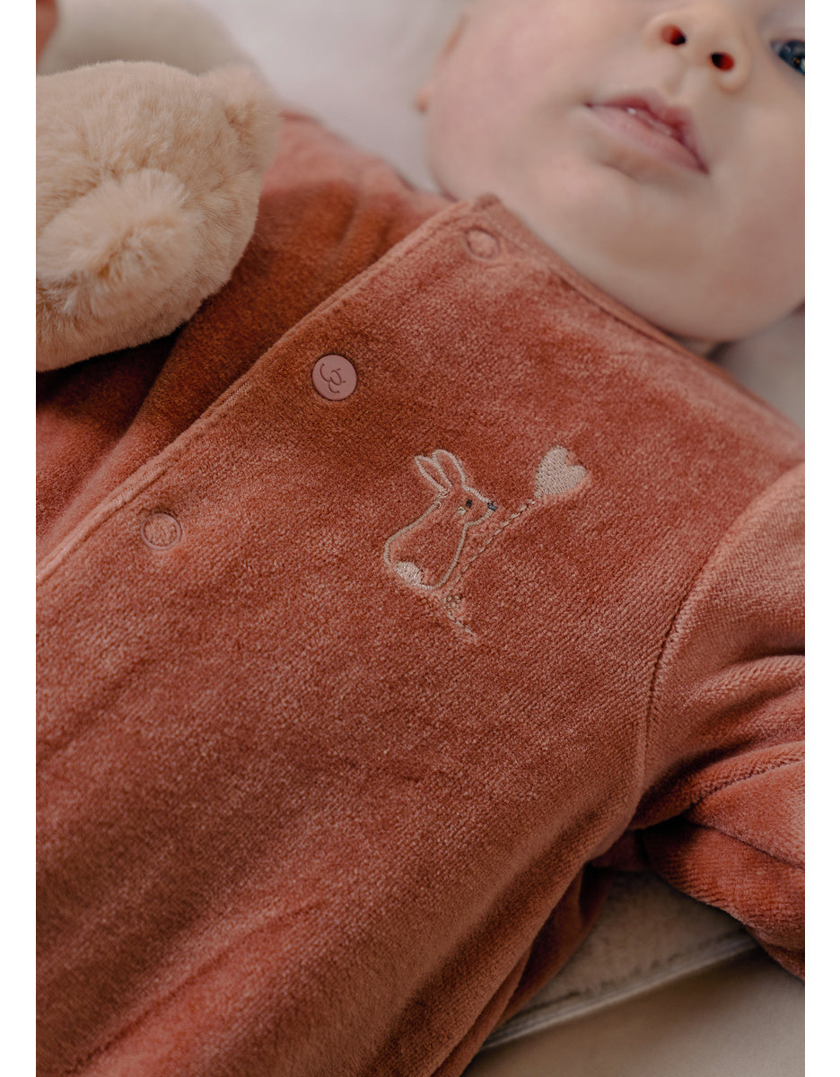 Lot de 2 pyjamas bébé, velours mon cœur