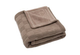 Couverture Berceau 75x100cm Box Knit - Milky Coffee/Velvet - GOTS