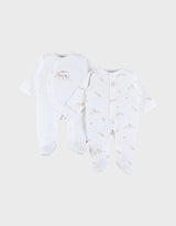 Lot de 2 pyjamas bébé, jersey zèbre