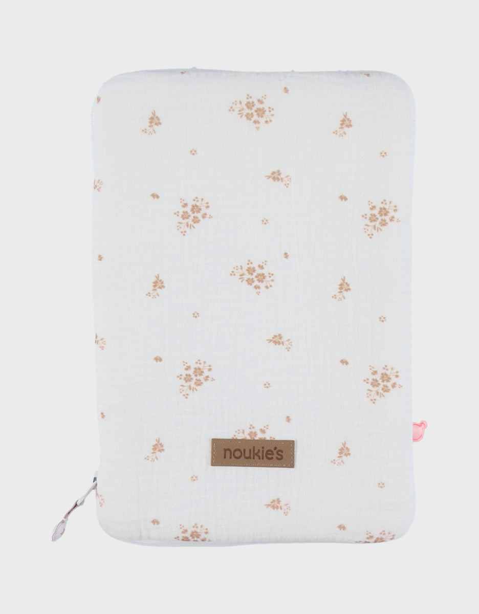Protège carnet de santé, mousseline bio fleurs d’antan