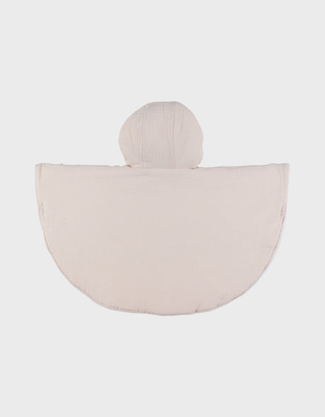Poncho bébé, mousseline de coton bio beige