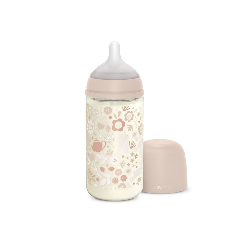 BIBERON VERRE 240ML TETINE SXPro M - WONDERLAND Rose