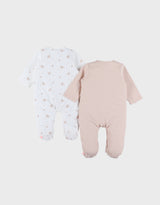 Lot de 2 pyjamas bébé, coton vintage flower
