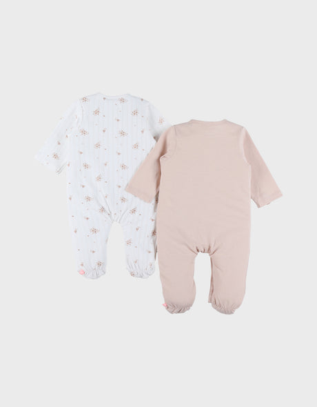Lot de 2 pyjamas bébé, coton vintage flower