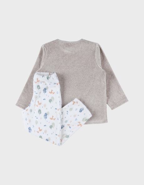 Pyjama bébé, velours imprimé foxie