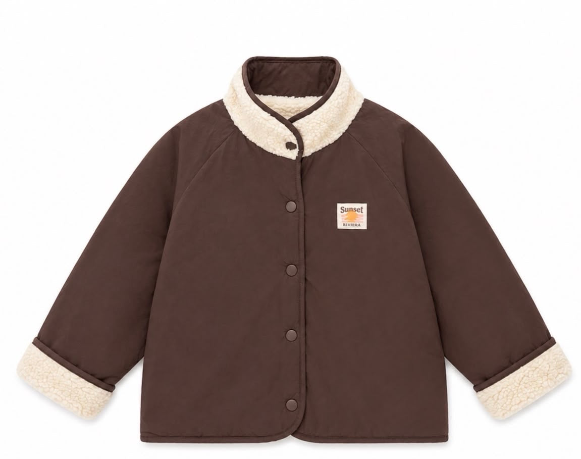 Veste moumoute REVERSIBLE Chocolat