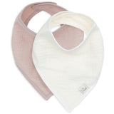 Bavoir Bandana - Gaze de coton rose - 2 Unités