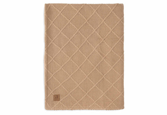 Couverture Berceau 75x100cm Check Knit Biscuit/Teddy Fleece