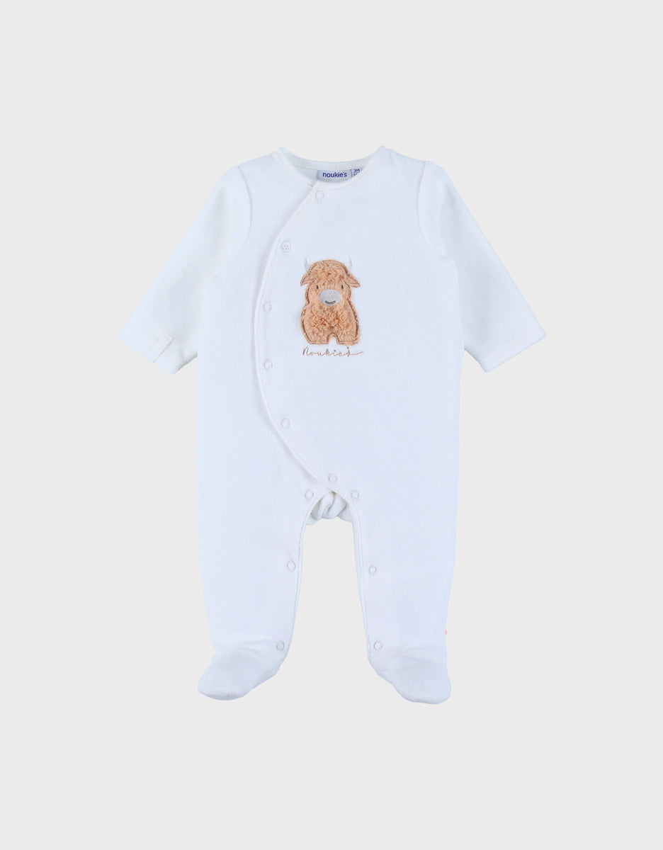 Pyjama en velours blanc brodé – Fluffy