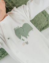 Pyjama bébé en velours avec broderie mammouth