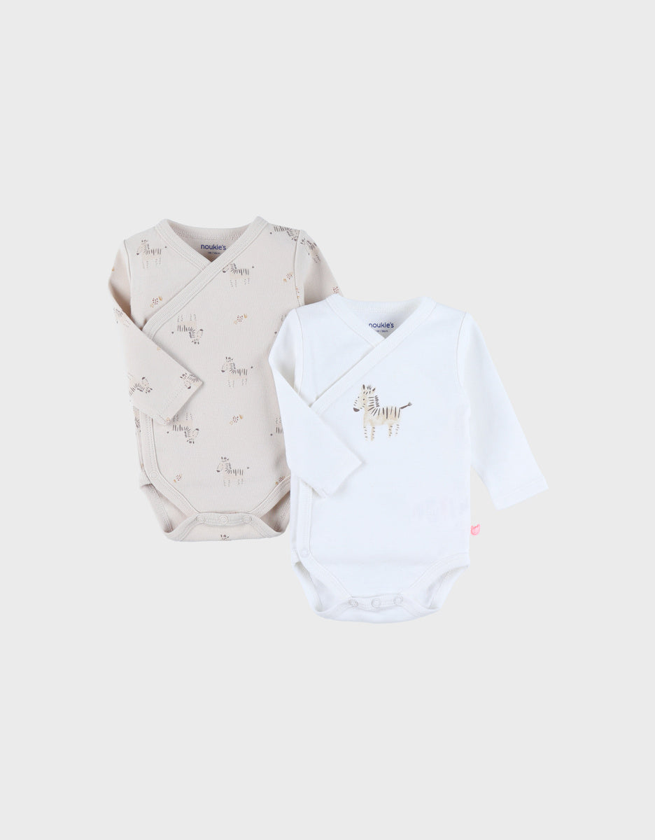 Lot de 2 bodies croisés Zèbre
