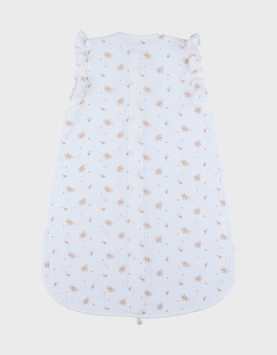 Gigoteuse en mousseline de coton bio fleurs d’antan