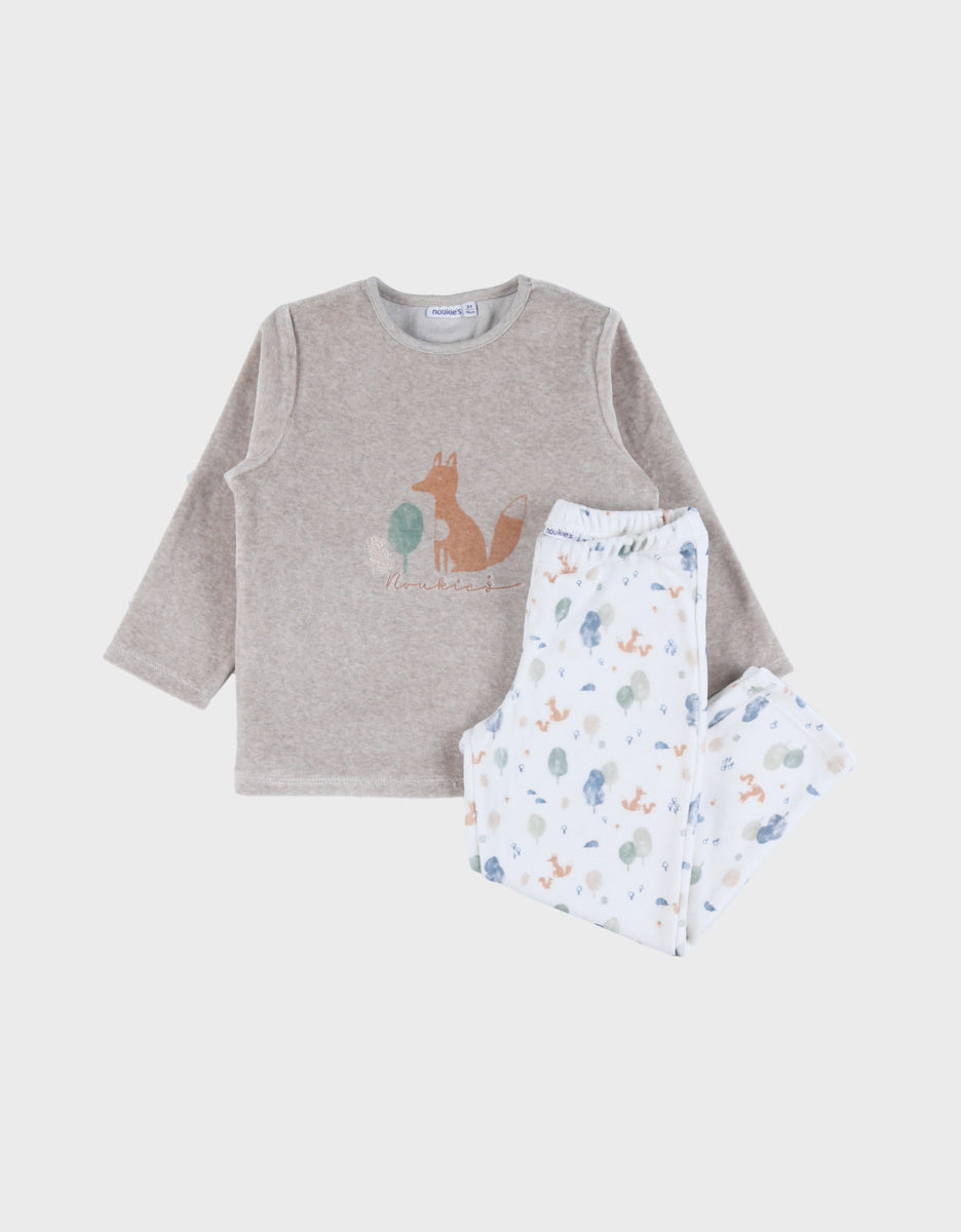Pyjama bébé, velours imprimé foxie