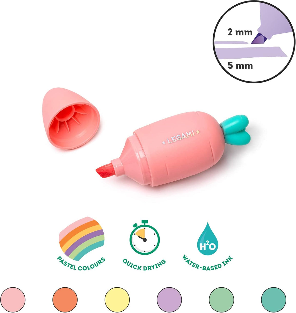 Mini surligneurs (6pack) Carotte