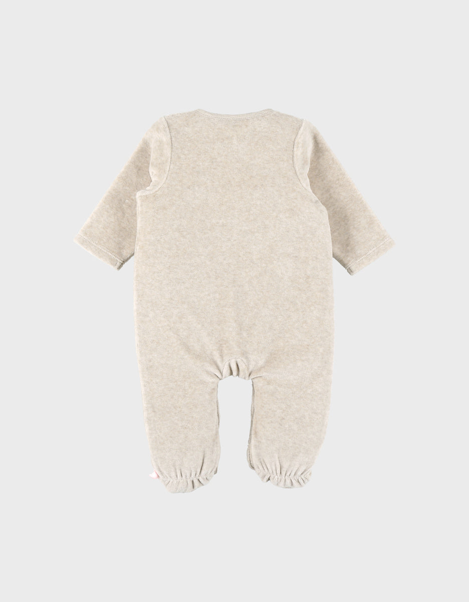 Pyjama en velours beige brodé – Orso