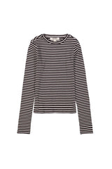 T Shirt Angela rayé Noir/blanc