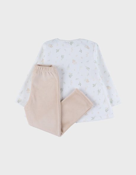 Pyjama bébé, velours imprimé country flower