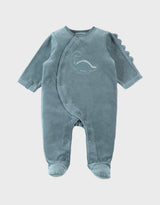 ° Pyjama dors-bien en velours dino bleu - Taille 1 mois °