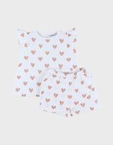 Pyjama bébé, coton manches courtes mon cœur