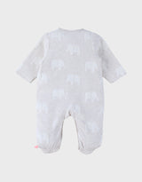 Pyjama bébé, coton jacquard éléphant gris