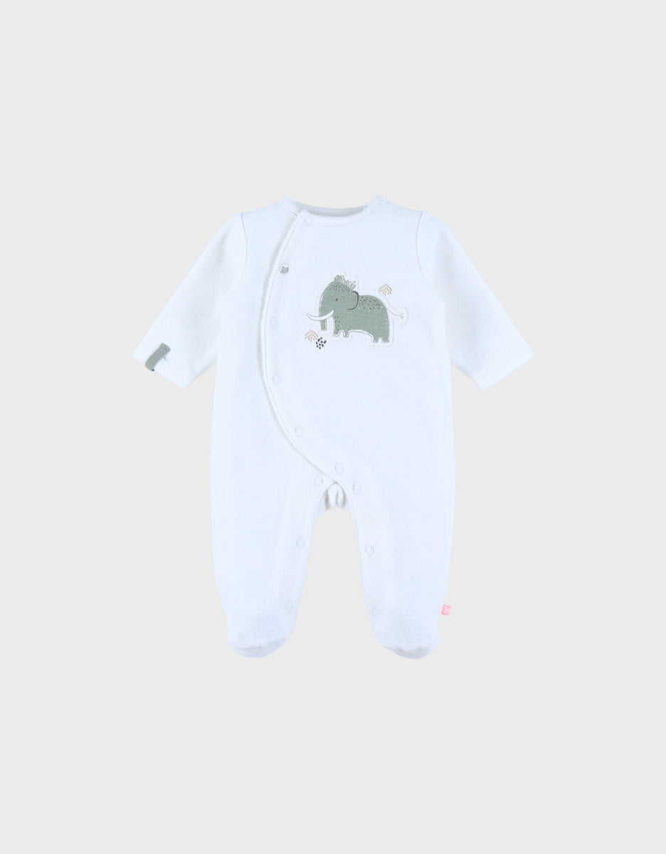 Pyjama bébé en velours avec broderie mammouth