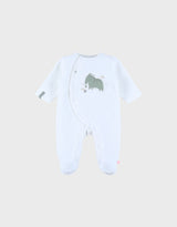 Pyjama bébé en velours avec broderie mammouth