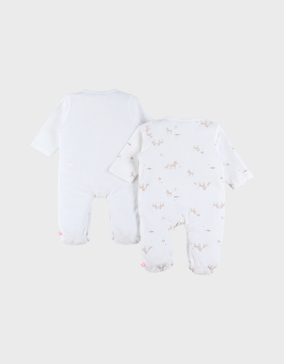 Lot de 2 pyjamas bébé, jersey zèbre