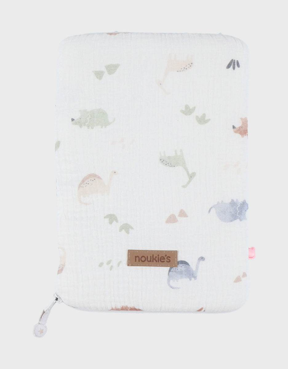 Protège carnet de santé, mousseline bio dino