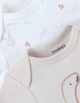 Set 2 bodys croisés Dino beige