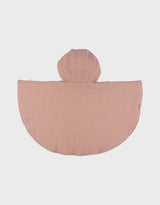 Poncho bébé, mousseline de coton bio rose