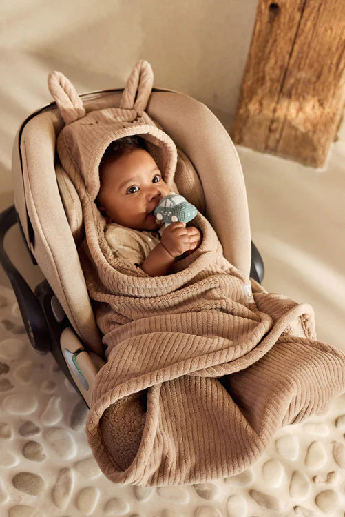 Couverture portefeuille Bunny Cloudy Rib - Milky Coffee