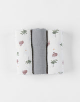 Lot de 3 langes "gorille" en mousseline 70 x 70, écru - Réservé liste 2043024