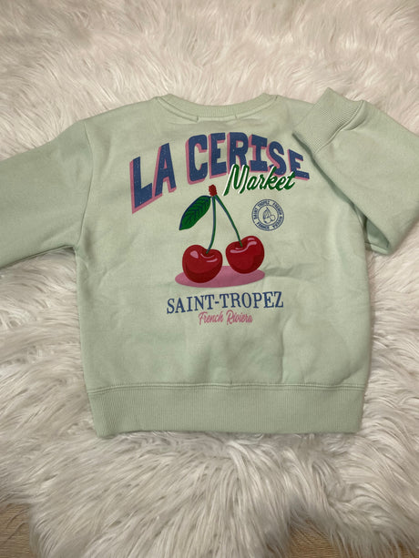 Sweat Cerise vert d'eau
