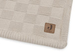Couverture Berceau 75x100cm Box Knit - Warm Sand/Velvet - GOTS