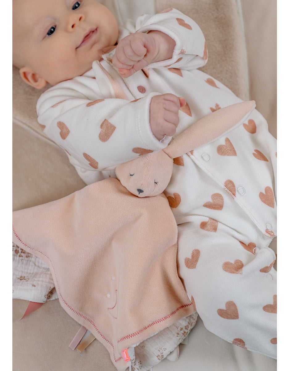 Lot de 2 pyjamas bébé, velours mon cœur