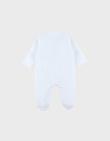Pyjama velours blanc avec broderie oiseau