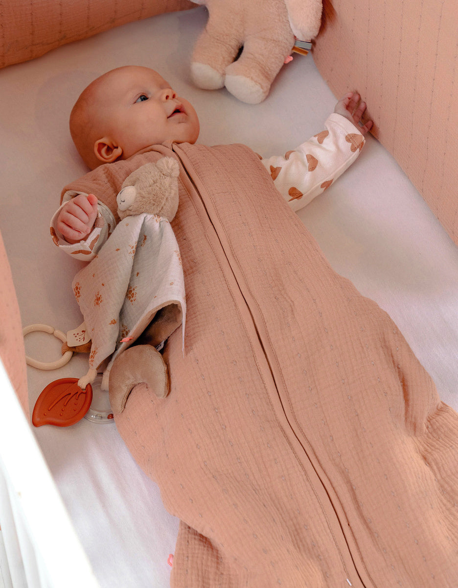 Gigoteuse en mousseline de coton bio rose