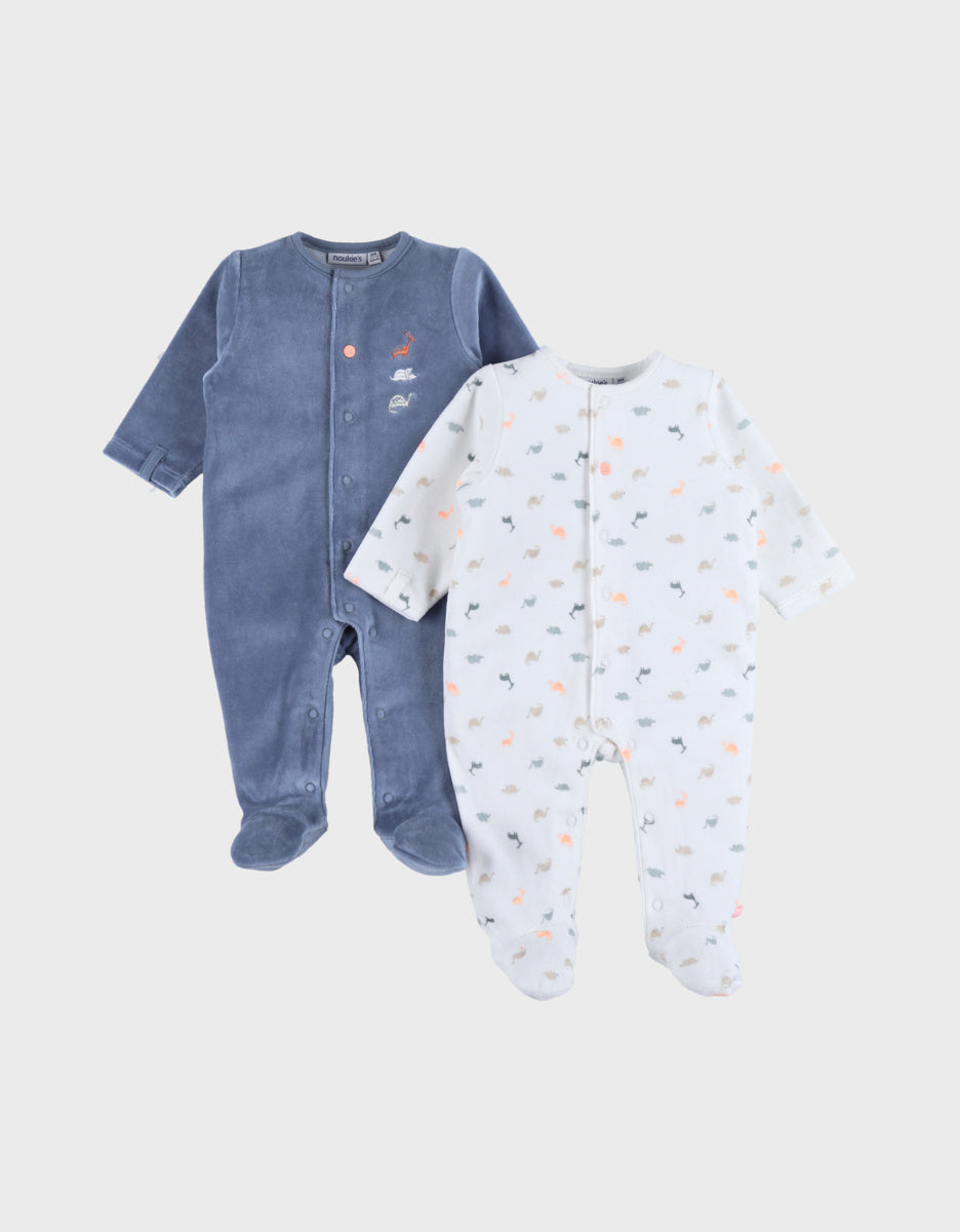 Lot de 2 pyjamas bébé en velours dino