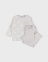 Pyjama bébé, coton jacquard éléphant gris
