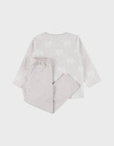 Pyjama bébé, coton jacquard éléphant gris