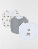 Lot de 3 bavoirs imprimé gorille en mousseline, écru - Réservé liste 2043024